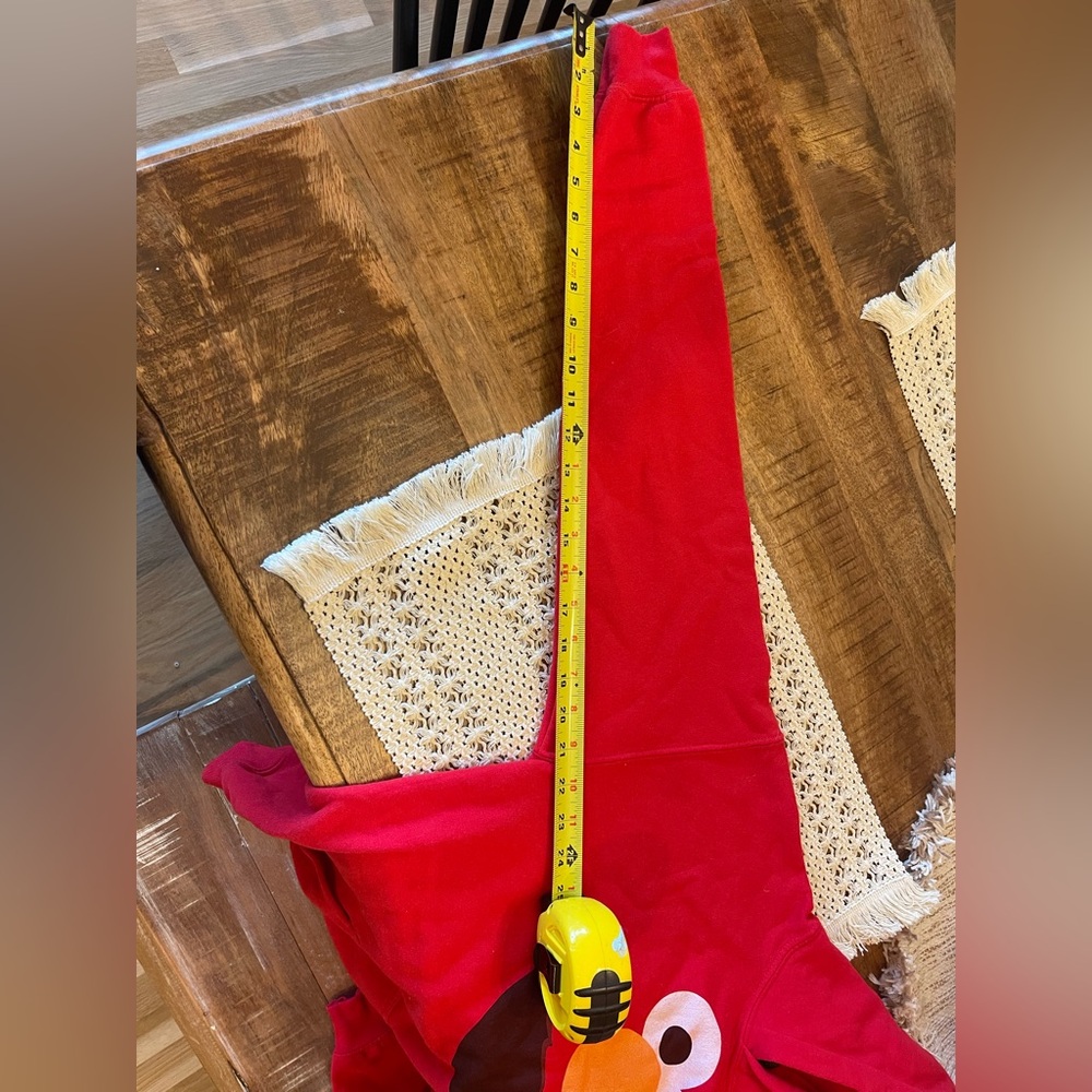 Red Elmo Hoodie Kids Costume Set - Elmo Face Hoodie with Red Tutu and long socks - Picture 4 of 5